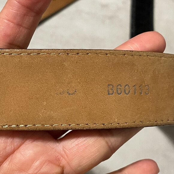 Brighton B60113 Black Patent Leather Crystal Stud Medallion Station Belt 46" - Picture 10 of 10